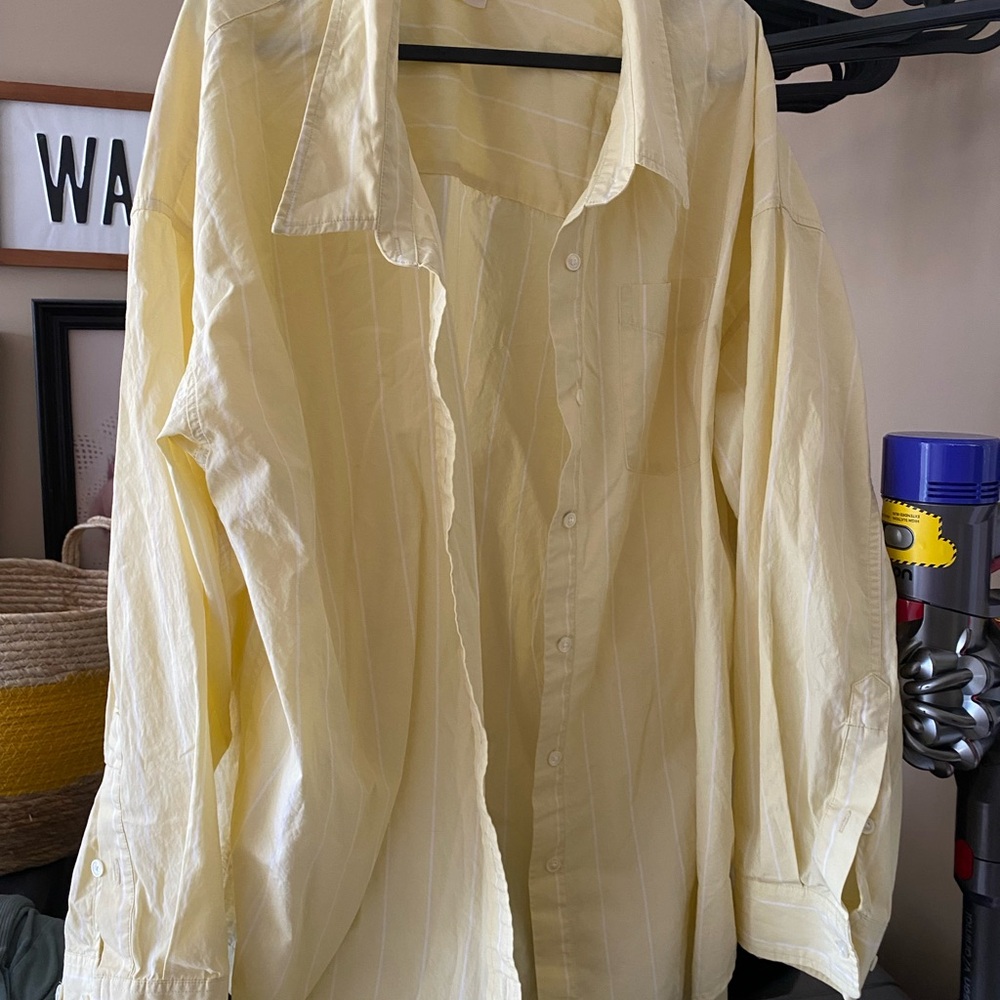 WILFRED FREE Light Yellow Button-Up Shirt
